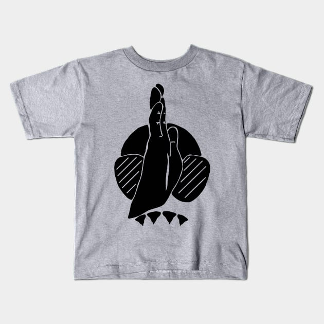 Black hand signal for shark, scuba diver design Kids T-Shirt by Namwuob